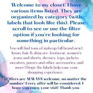 Welcome to my closet!